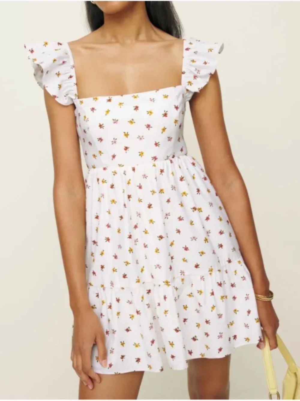Reformation Jeune Dress - White Floral Print